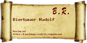 Bierbauer Rudolf névjegykártya